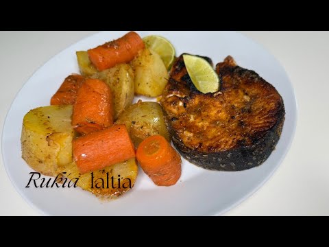 Vyakula vya diet //Kuandaa samaki wa salmon na viazi vya kuokwa #mapishirahisi #vyakulavyadiet