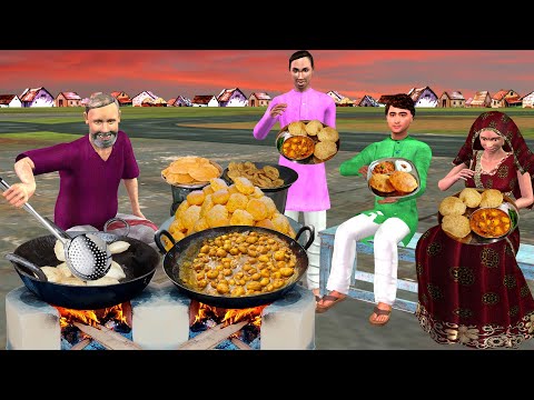 Early Morning Breakfast Aloo Puri Tasty Famous Street Food Hindi Kahani Moral Stories Comedy Video