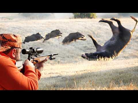 MÜTHİŞ BİR DOMUZ AVI, KURŞUNUN GİRİŞİNİ İZLE !! - Best wild boar hunting, hog hunts