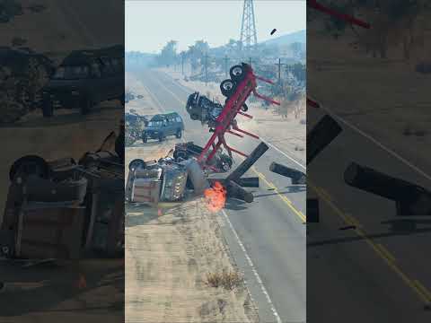 Realistic Highway Car Crashes #99