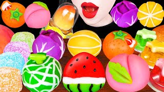 ASMR ICE CREAM SORBET, FRUITS CAKE 망고 소르베 아이스크림, 직접 만든 화과자, 버블티 스낵젤리 먹방 GUMMY JELLY DESSERTS MUKBANG