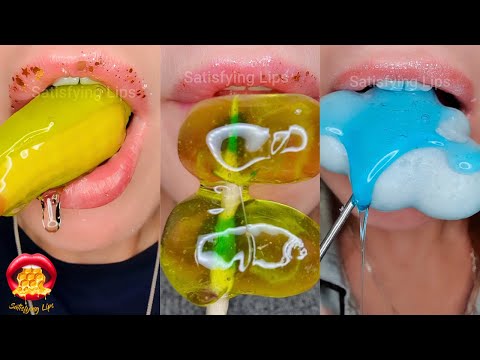 Satisfying ASMR Eating WAX HONEY CANDY FONDANT JELLY 먹방