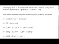 Profit Maximization for Monopolists
