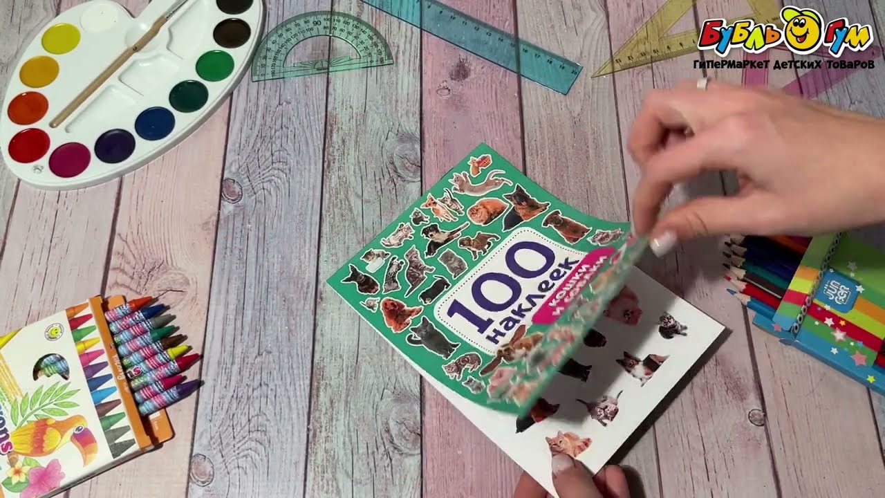 Наклейки Кошки и собаки 100наклеек - видео  Наклейки Кошки и собаки 100наклеек - видео