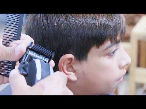 How to cut a boy's hair? asmr haircut training with scissors and machine sound