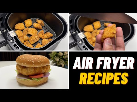 Easy Air fryer Chicken popcorn & Chicken burger Recipes