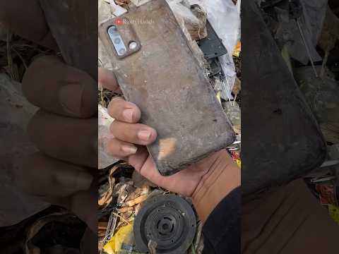 Found a broken telephone in the trash near the river #shortvideo #phone #destroyedphonerestoration