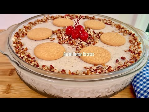 POSTRE DE NUEZ CREMOSO CON GALLETAS PARA DESPEDIR EL AÑO 2024 🎉🎉🎉sobremesa fácil