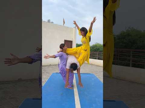 Desi circus #gymnast #acrobatics #stunt #action #flip #couplegoals #desi #diveroll