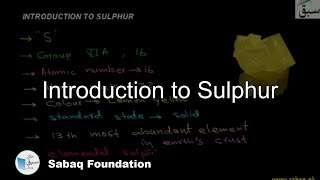 Introduction to Sulphur