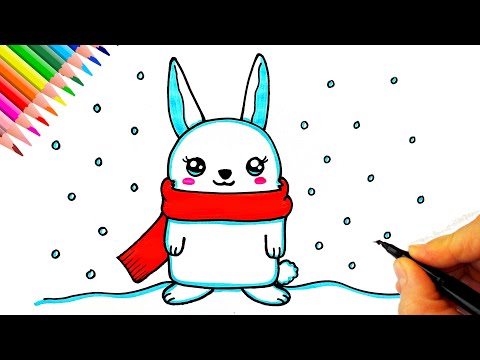 Sevimli Tavşan Çizimi - Kolay Çizimler- Kolay Tavşan Çizimi - Drawing Bunny Easy - Rabbit Drawing