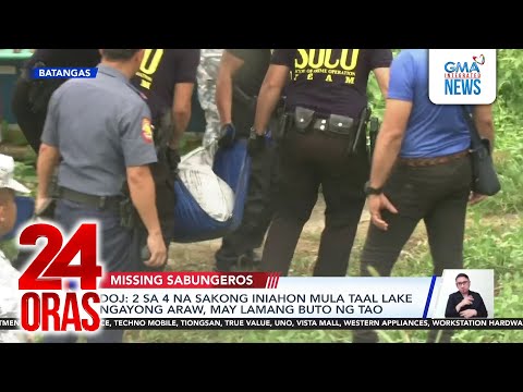 DOJ: Dalawa sa apat na sakong iniahon mula Taal Lake ngayong araw, may lamang buto ng tao