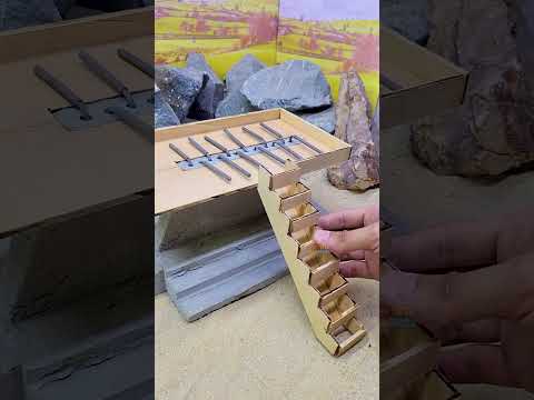 Only One Tilted Rectangle Column Supports This House ๐ณ๐ Part 2 #satisfying #miniature #diy
