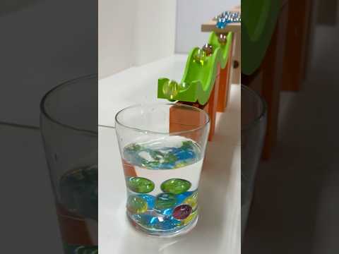 Marble Run ASMR ☆ Wave Slope & Trix Trac, glass with water #shorts #marblerun @marblerunone