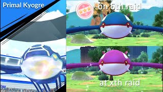 I quit Primal Kyogre raid only after getting the right one.