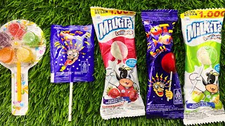 Satisfing Video ASMR unboxing Giant rainbow Lollipop Candy With Yummy Sweets Cutting