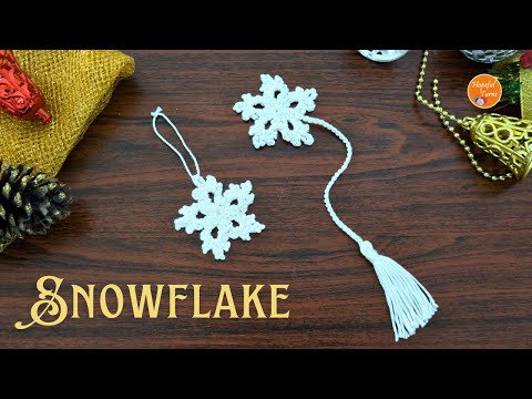 Easy Crochet Snowflake for Beginners | Snowflake Crochet Bookmark | Crochet Christmas Ornament