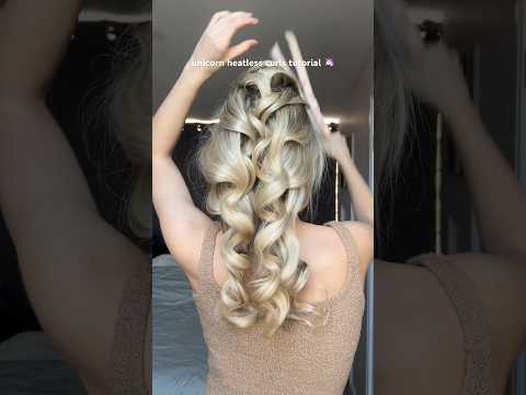 by FAR my favourite heatless curls method 🦄 #heatlesscurls #overnightcurls #unicorncurls