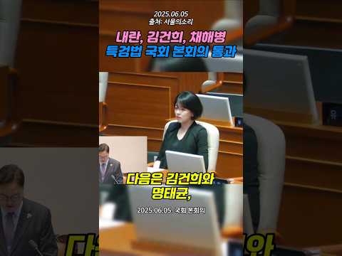 (2025.06.05) 내란, 김건희, 채해병 특검법 국회 본회의 통과