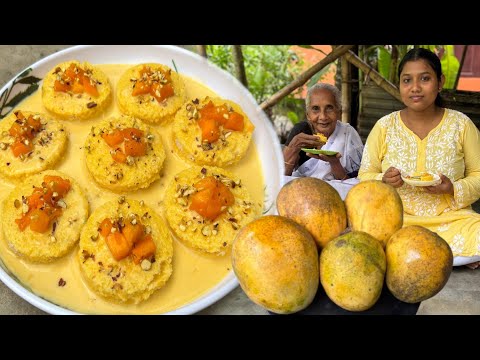 আগুন না জ্বালিয়েই মাত্র 10 মিনিটে তৈরি করলাম আমের রসমালাই।Mango Rasmalai।Rasmalai Recipe