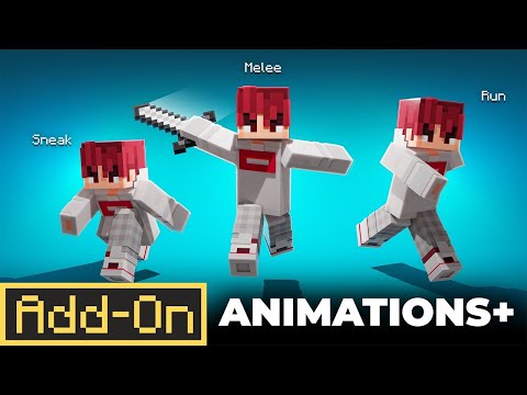 ANIMATIONS+ ADDON - The Best Player Animations for Minecraft Bedrock Edition