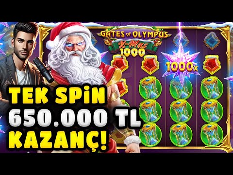 SLOT OYUNLARI💥GATES OF OLYMPUS XMAS 1000X💥TEK SPİNDE 650.000₺ KAZANDIM!💥 #slot #slotoyunları #casino