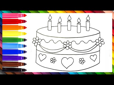 Beautiful Cake Drawing, Coloring,Painting For kids And Toddlers || Child Art