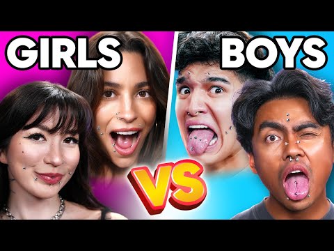 GIRLS VS BOYS | WHO CAN ENDURE MOST PAINFUL PIERCINGS?