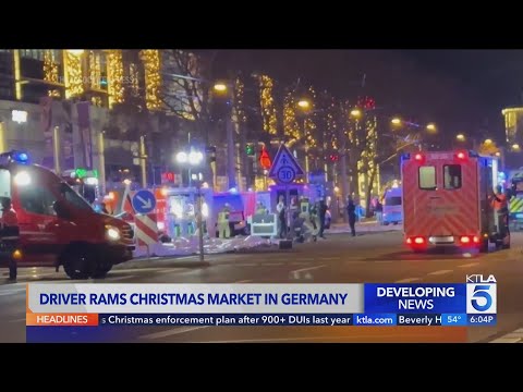 At least 2 dead, 60 hurt after car drives into German Christmas market in suspected attack