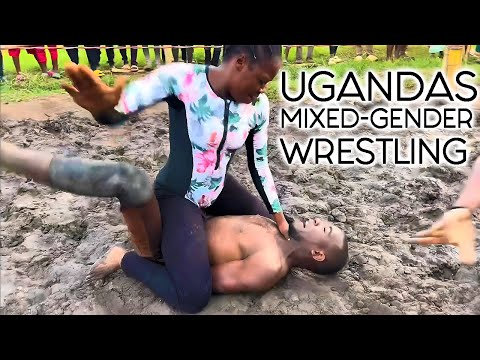 SHOCKING Video of Beautiful Ugandan Woman WRESTLING a MAN : Intergender African Softground Wrestling