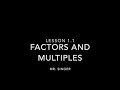 Exploring Factors and Multiples