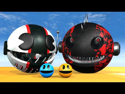 Pacman vs Monsters Compilation | Robot Pacman vs Cartoon cat 226