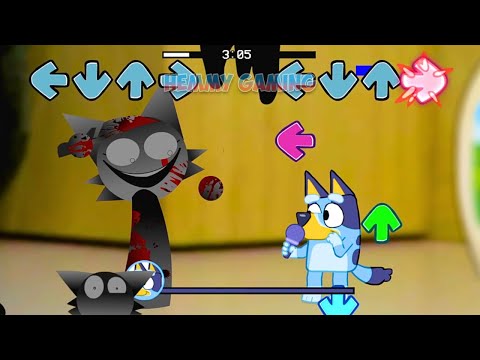 FNF Sprunki All Phases vs Bluey Full Episodes Sings Sliced Pibby | Incredibox Sprunki FNF Mods