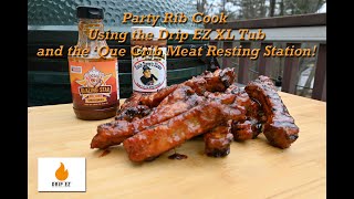 Party Ribs using the Drip EZ Tub and Rest EZ 'Que Crib Meat Resting Station!