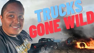 TRUCKS GONE WILD AT BURNOUT COMPETITION @Freddylsx @ISMAELJAY @ONDGAS @CjFromsrt