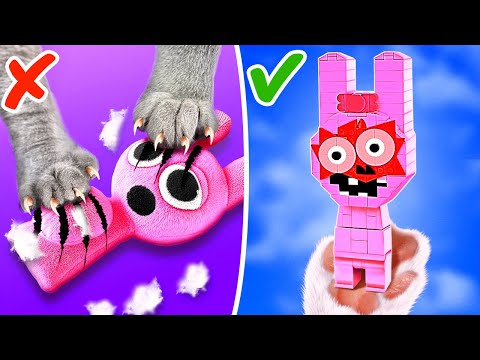 Сat VS Pinki In A LEGO World! 🐰 *I Made Sprunki And Inside Out 2 From Bricks*