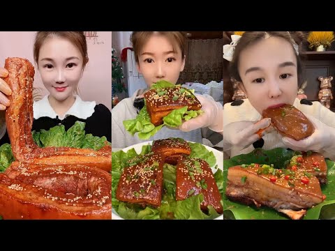 ASMR SOSLU ÇİN YEMEKLERİ SPICY CHINESE FOOD 吃辛辣的中国菜 (Pork Belly) 🍖MUKBANG 먹방 🌶