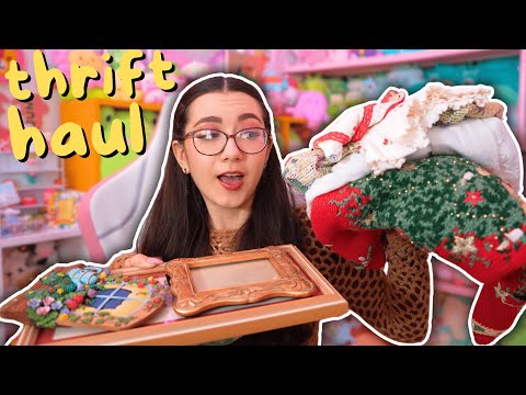 INCREDIBLE whimsical thrift haul!! clothes, home decor + more!