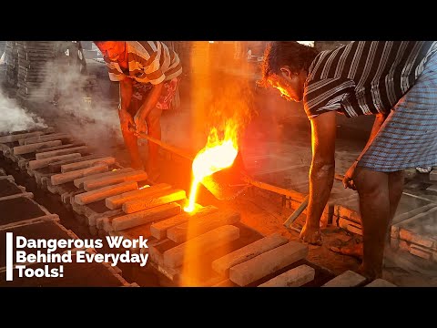 How Iron Kitchen Vessels and Rope Controllers Are Made | Hardworking People in Tough Conditions