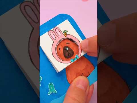 This Capybara in a Hoodie MOVES?! 🐹🧡 Too Cute to Miss! #diy #papercraft #easy #shorts