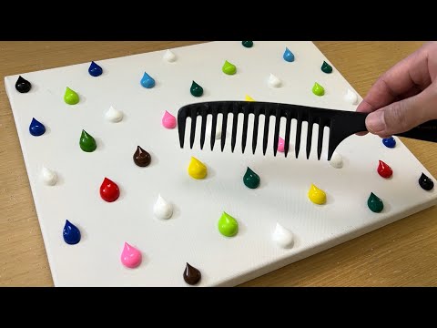 Comb Painting Technique / Painting / Paint Walking in the Forest