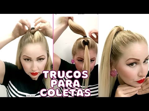 Truco para hacerte una Pony Tail De Moda en  un Minuto #highponytail #coletas #hack #parati