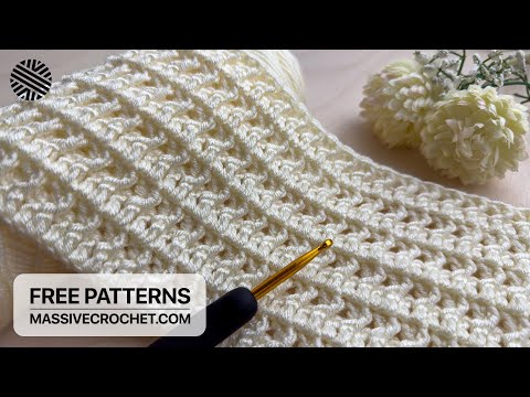 VERY EASY Crochet Pattern for Beginners (2 ROW REP)!⚡️UNUSUAL Crochet Stitch for Baby Blanket & Bag