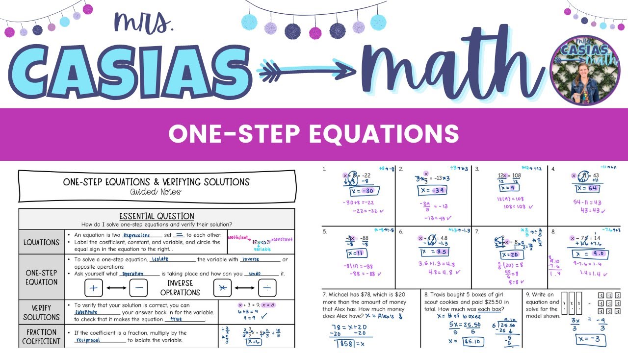 Solving One-Step Equations and Verification