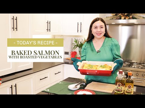 MARJORIE'S KITCHEN: Herb-Crusted Baked Salmon with Roasted Vegetables | Marjorie Barretto