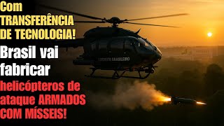 helicóptero H145M armado com mísseis: Helibras fabricará no Brasil com transferência de tecnologia