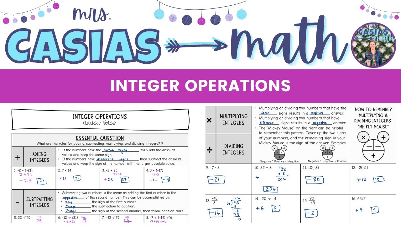 Integer Operations: Addition, Subtraction, Multiplication, and Division