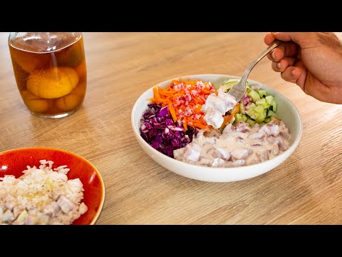 Des lardons de poisson ? Salade tahitienne de gravlax