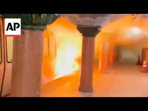 YouTube video thumbnail: Passengers Evacuate New York City Area Train as Flames Erupt