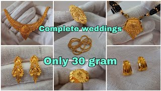 Complete wedding gold jewellery made in 30 gram with price || @trishagoldart